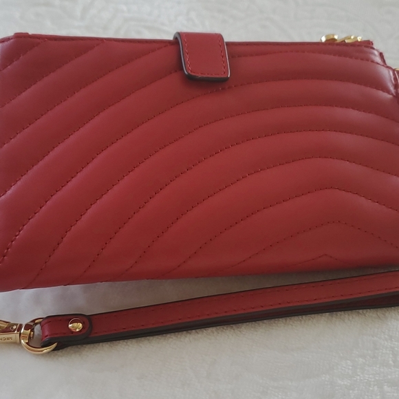 MK Red Heart Scarlet Double Zip Wallet Leather W. - Picture 5 of 12